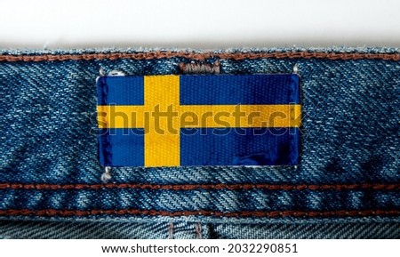 Flag on the label of the jeans