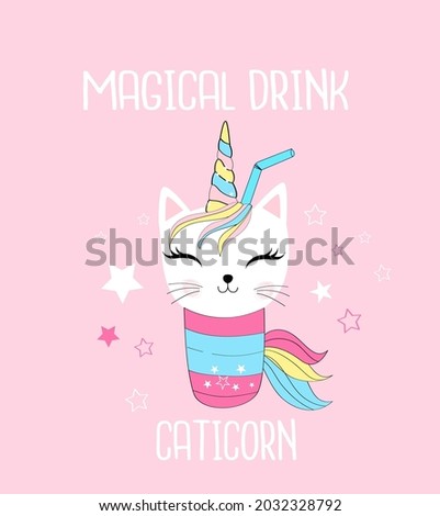 Magical drink vector illustration for t shirt print.