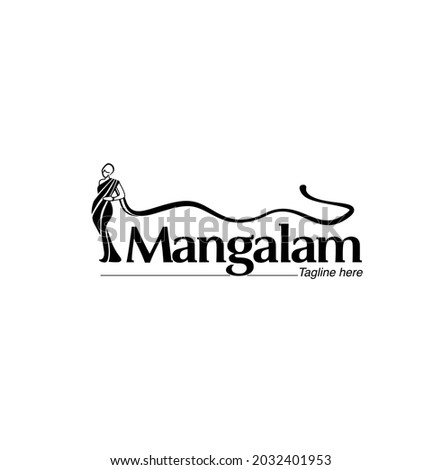 Mangalam Sarees logo with women figure. Mangalam logo.