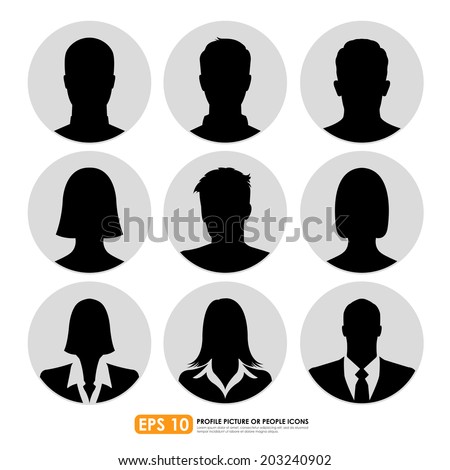 Avatar profile picture icon set including  male, female & businesspeople