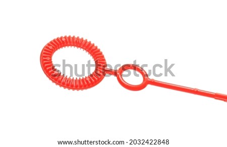 Round bubble wand, toy for children isolated on white background, top view