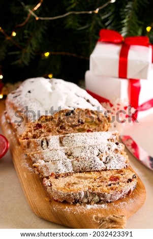 Christmas traditional fruit and nut cake – stollen