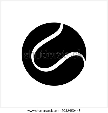 Stencil sport element isolated on white. Clipart tennis. Vector stock illustration. EPS 10