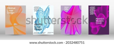 Minimum vector coverage. A set of modern abstract covers. Creative fluid backgrounds from current forms to design