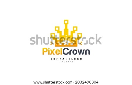 Alphabet letters Initials Monogram logo PIXEL CROWN, PIXEL CROWN INITIAL, PIXEL CROWN letter