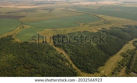 summer landscape in the wild Russian hinterland. aerial photography