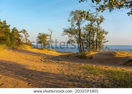 The Gulf of Finland. Komarovo. Leningrad region. Russia. September 29, 2020. Sunset on the Gulf of Finland in Komarovo. 