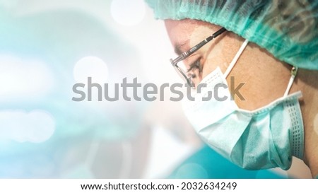 Doctor wearing a surgical mask to prevent coronavirus infection