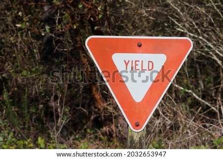 American sign to yield in rural area