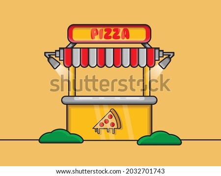 vector illustration of a pizza outlet, suitable for web use, banners, etc