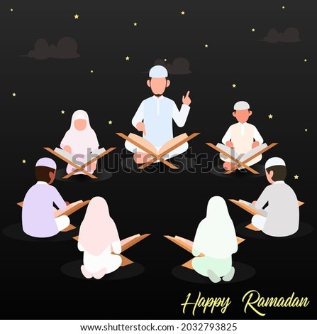 Ramadan background, the theme of reading, learning and living. vector design illustration 
