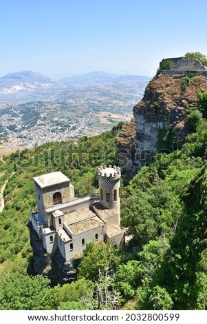 Castle Erice near Trapani, Sicily, Italy Royalty-Free Stock Photo #2032800599