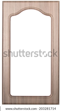 Wooden frame for picture on white background