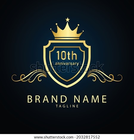luxury number 10 logo design