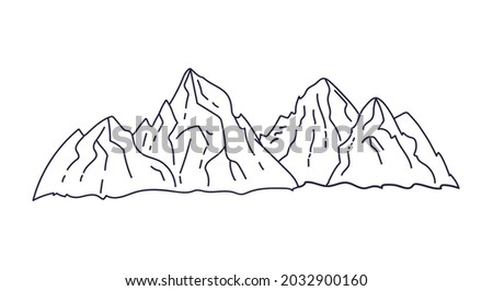 Mountain outline vector illustration. Icon, logo