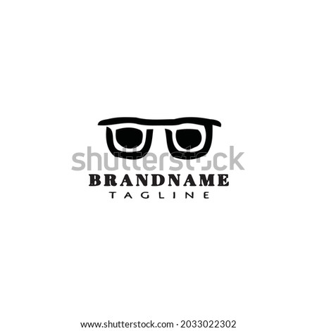 sunglasses logo icon design template black modern vector