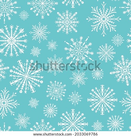 Fabric christmas snowflake seamless pattern print winter white geometric abstract flowers background print. Vector illustration. Surface pattern design. Great for card design, clothing and home decor