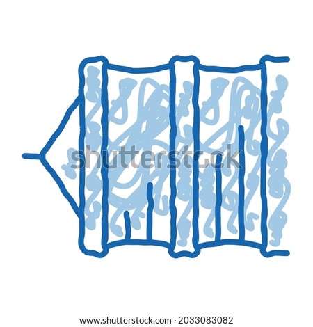 fishing net sketch icon vector. Hand drawn blue doodle line art fishing net sign. isolated symbol illustration