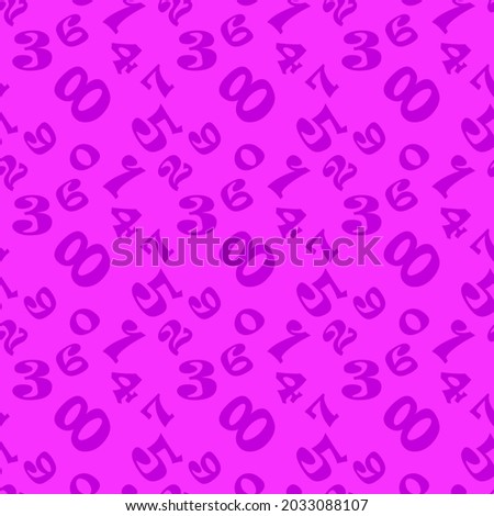 Mathematics background - different numbers in random pattern. Colorful school pattern for children. Multicolor math background for kids. Seamless abstract vector pattern