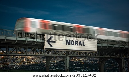 Street Sign the Direction Way to Moral