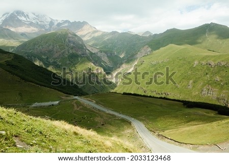 A beautiful landscape photography with Caucasus Mountains in Georgia.