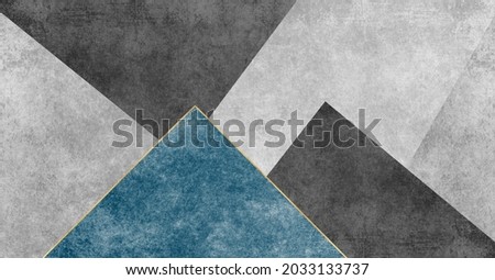Geometric abstract art background materials (gold and blue) Royalty-Free Stock Photo #2033133737
