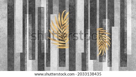 Geometric abstract art background materials (gold and blue)