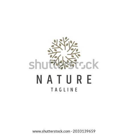 Abstract nature tree leaf logo icon design template flat vector