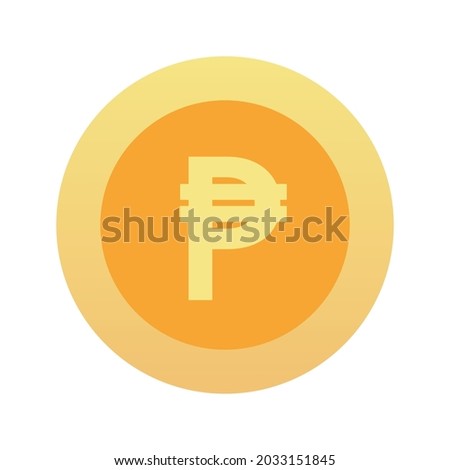 peso Gold Coins. Philippine Money symbol. The Philippine peso Currency Sign. Flat Design Coins. eps10 Vector illustration.