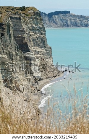 View to the cliffs of Cape Kidnappers, North Island, New Zealand