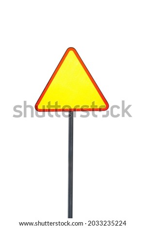 
The triangle general warning sign on a white background