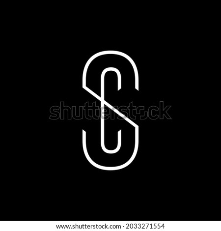 Creative, simple and elegant Initial letter CS or SC logo template in flat design monogram illustration