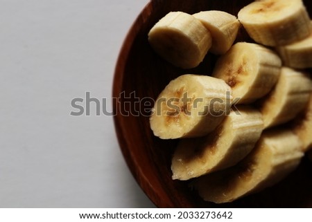 Sliced banana for healthy food ingredient