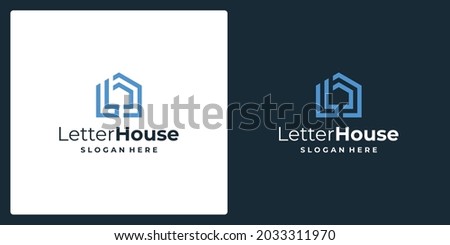 inspiration for the shape of a house with the initial letter L. vector premium