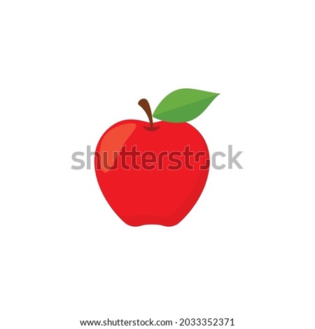 Vector red apple. Editable strokes and colors.
