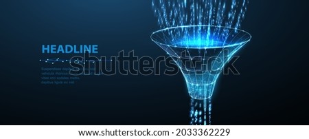 Funnel. Customer conversion process, data filter, sale strategy, client flow, web marketing, lead generation, information analysis concept Royalty-Free Stock Photo #2033362229
