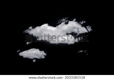 Isolated clouds on black background for screen on blue sky.  Components in natural photo editing