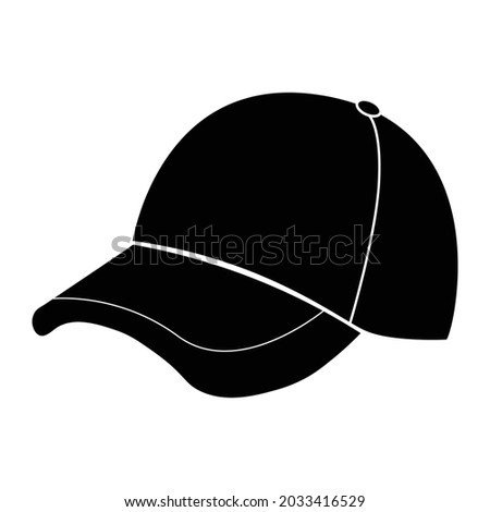 Baseball black hat sketch. vector icon