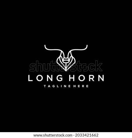 Long horn logo template vector illustration,line logo,abstract logo