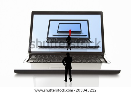 Business Man Staring At The Laptop