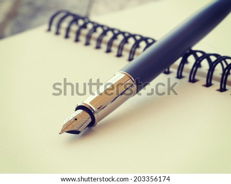 pen and notebook old retro vintage style