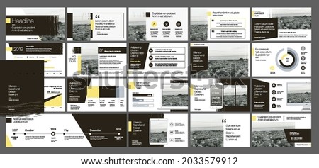 Vector Presentation Templates. Composition of geometric shapes and clipping masks to decorate your presentation or project. Minimalist design, easy to edit