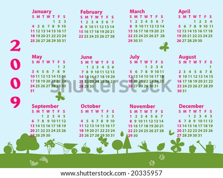 Gardening Calendar - Part 1 (vector)