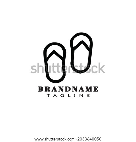 flip flop shoe logo icon design template modern cute illustration