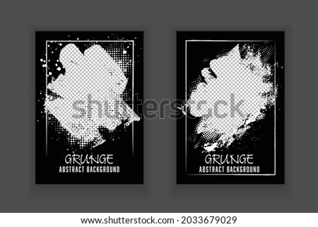 Vector template grunge brush texture with overlay. Abstract book cover design element grunge shape clipping mask for banner, poster, flyer.	