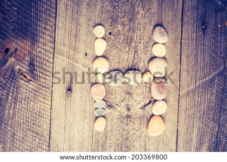 vintage photo of stone letter