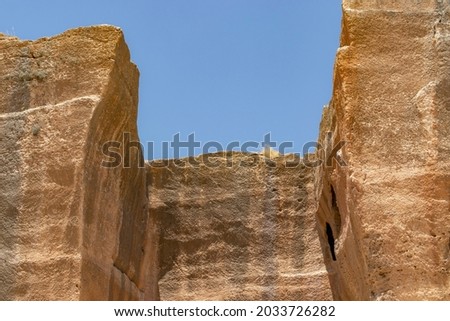 Mardin Province, Dara Ancient City. rock carved old city texture. Anastasiopolis