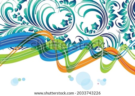 Floral , pattern , abstract summer vector design.