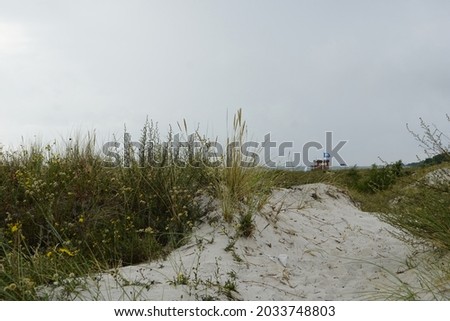 View over popular white sand beach in Skanor- Falsterbo on the south western tip of Sweden.