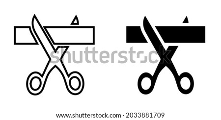 scissors, cutting icon, Editable Stroke, best for Web icons. Vector illustration